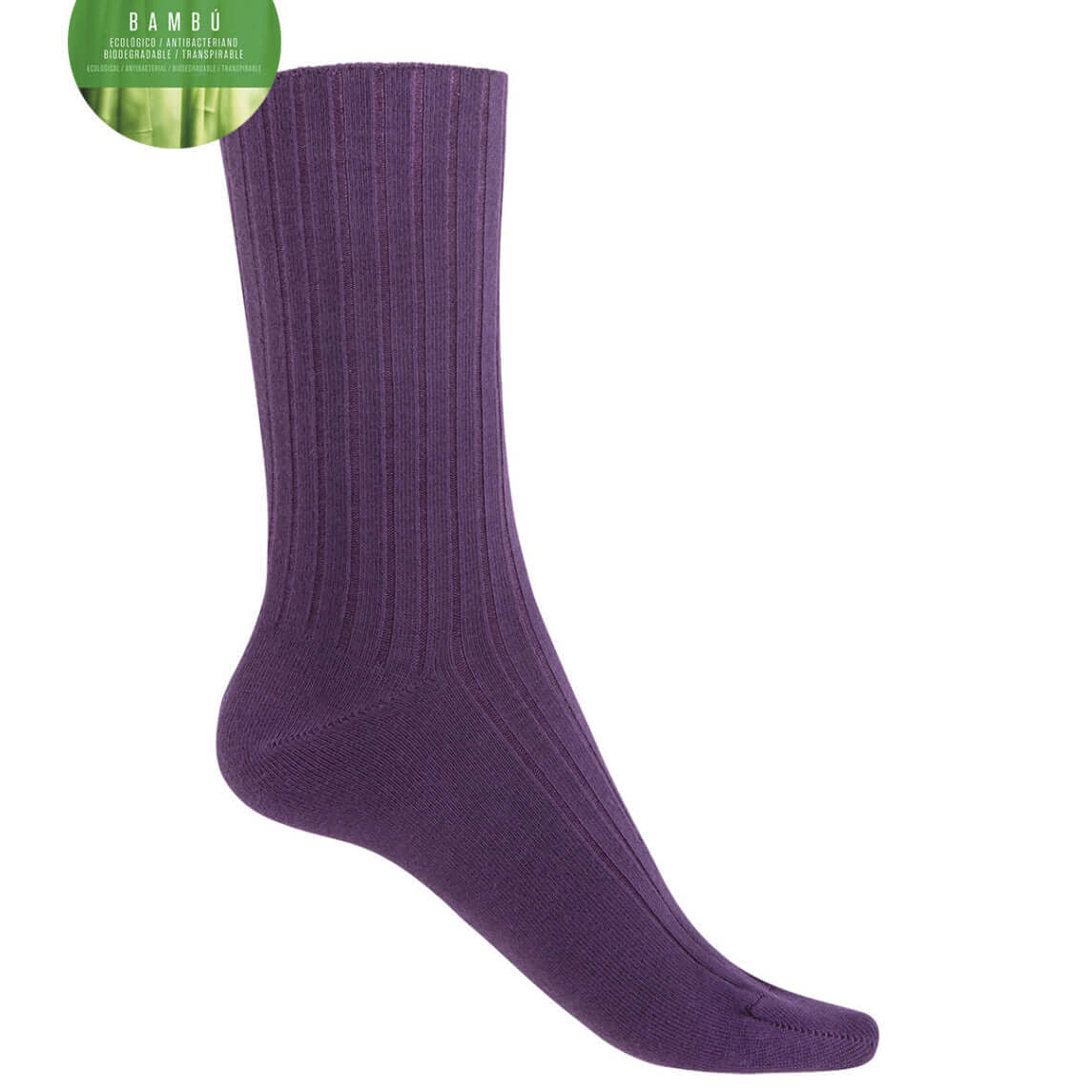 Calcetines unisex Bambú Punto Blanco 1552210 Única Morado