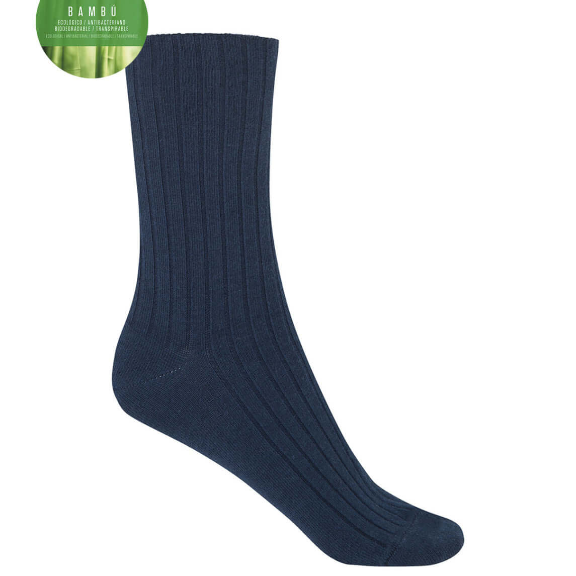 Calcetines unisex Bambú Punto Blanco 1552210 Única Azul marino
