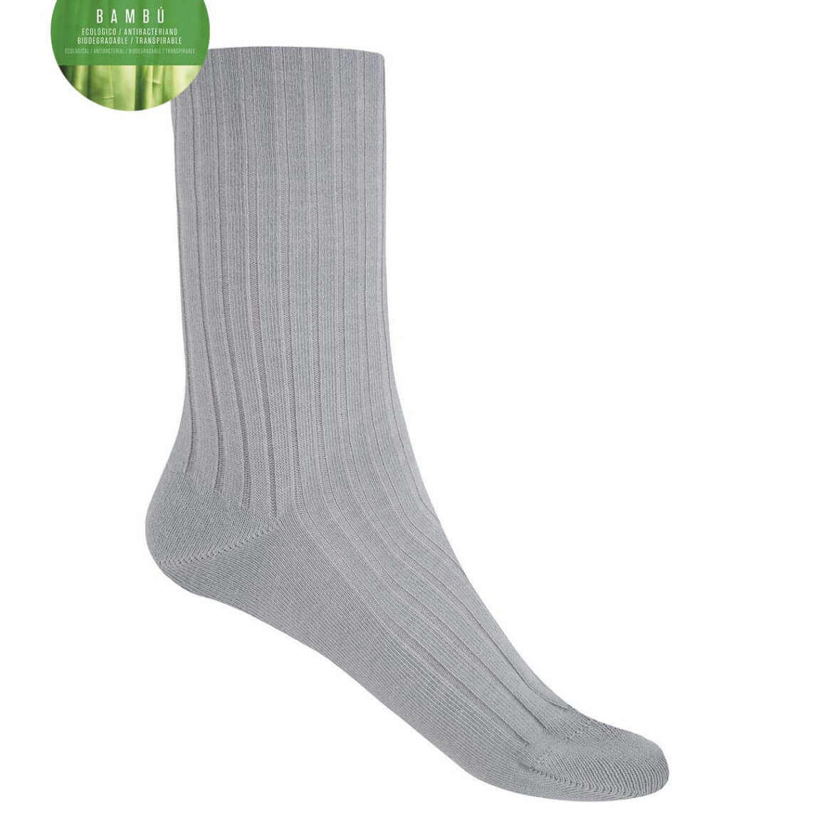 Calcetines unisex Bambú Punto Blanco 1552210 Única Gris claro
