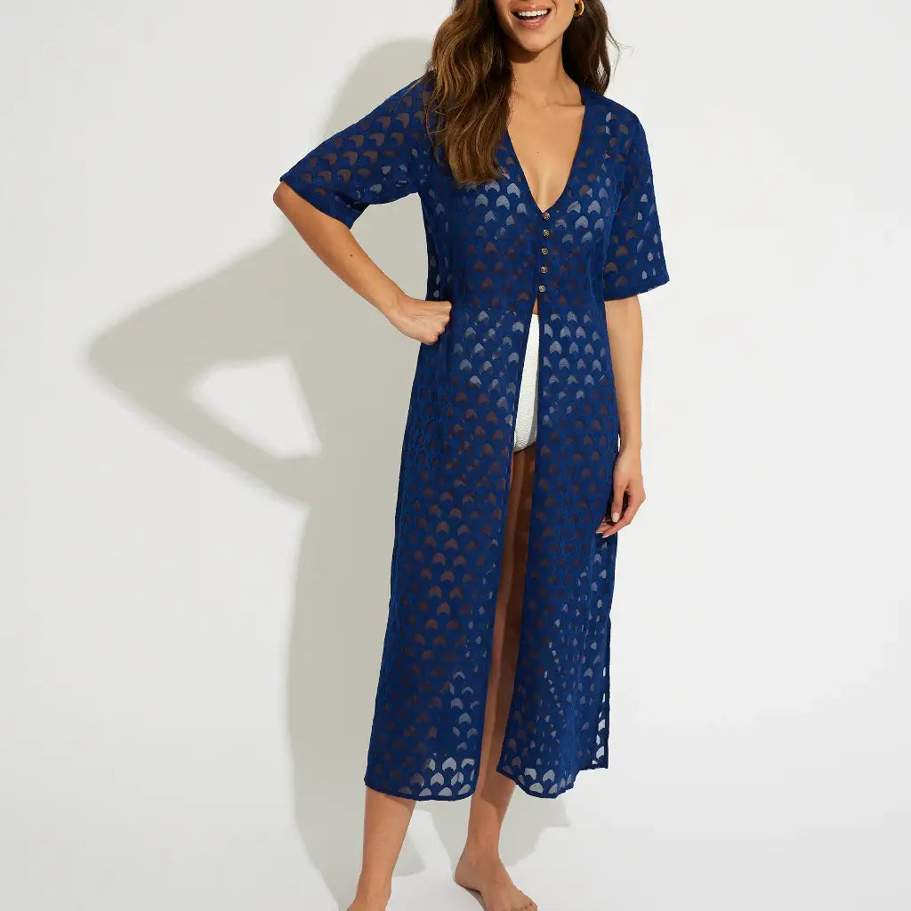 Vestido Kimono Selmark BK095 Marino