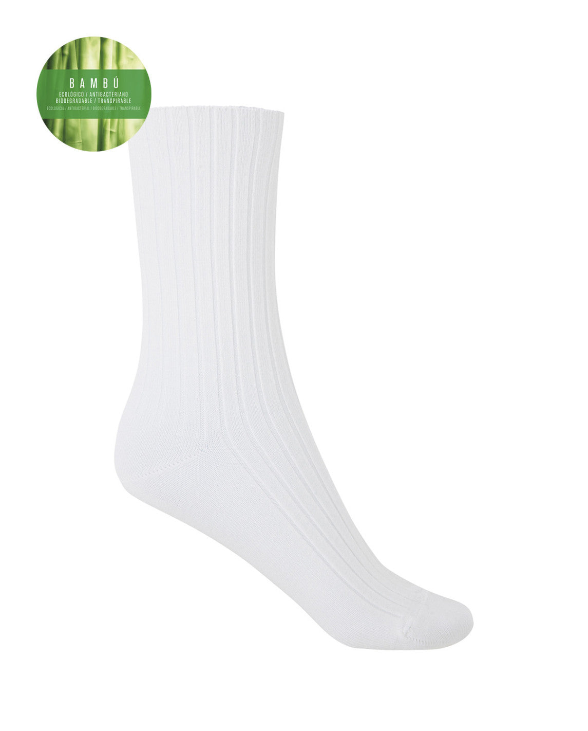 Calcetines unisex Bambú Punto Blanco 1552210 Única Blanco