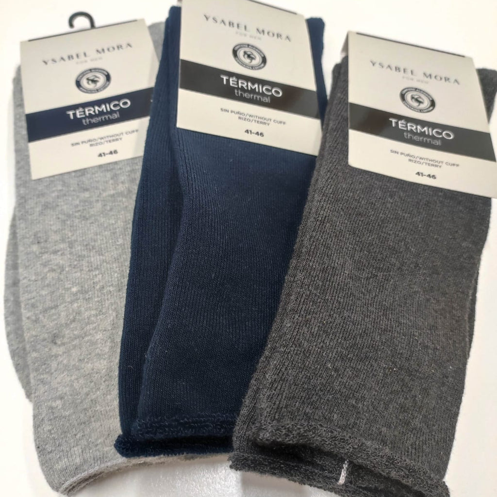 Calcetines hombre termico algodón sin puño Ysabel Mora 22766