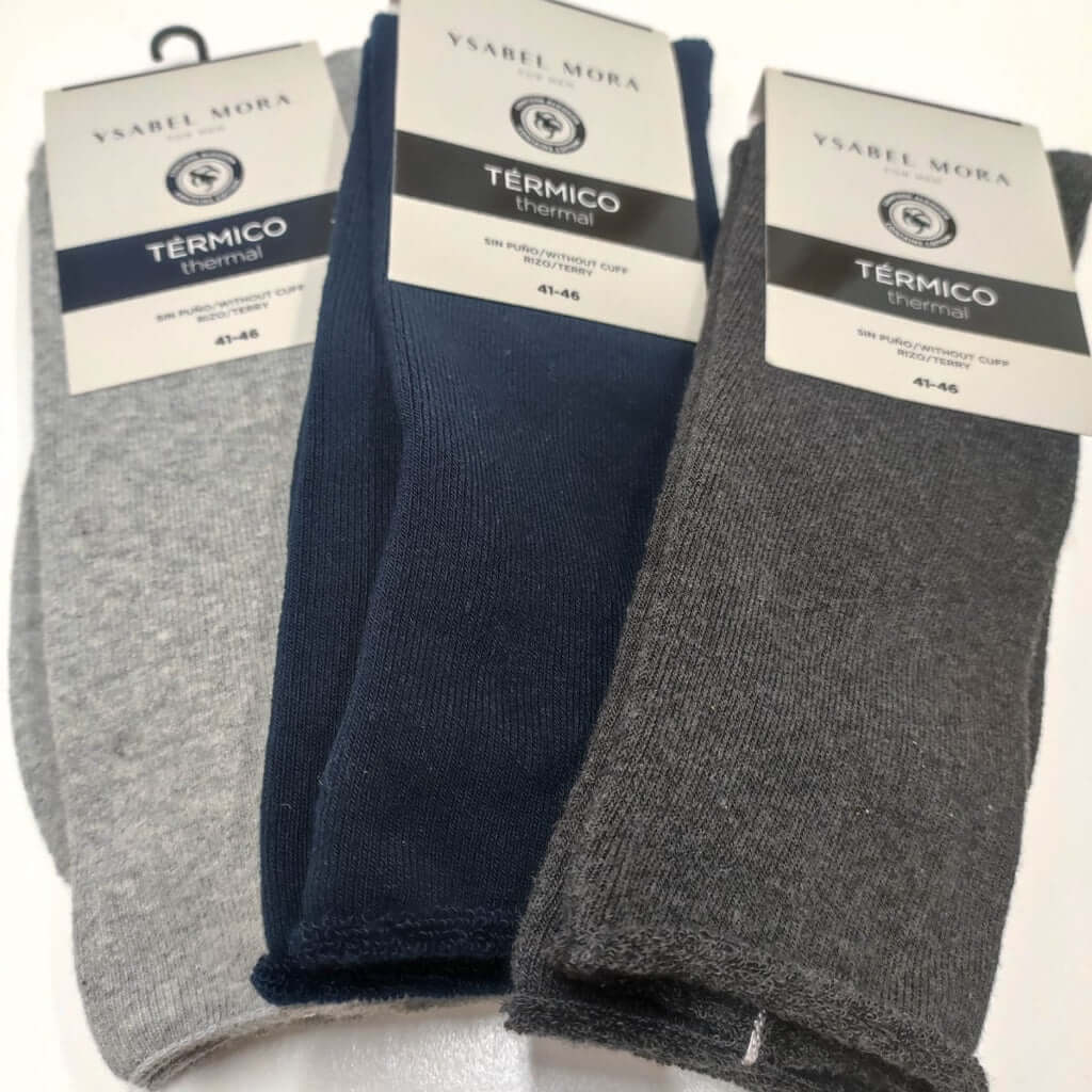 Calcetines hombre termico algodón sin puño Ysabel Mora 22766