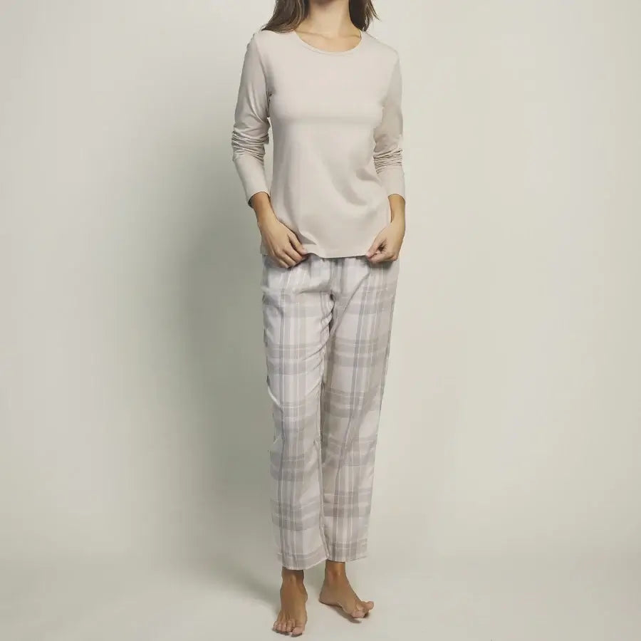 Pijamas mujer Selmark 7073 Crema ⭐⭐⭐✩✩