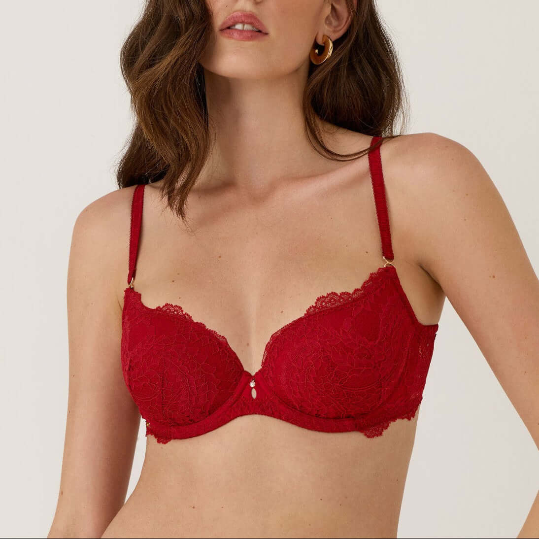 Sujetador con aros moldeador Selmark Renatta 61317 Rojo