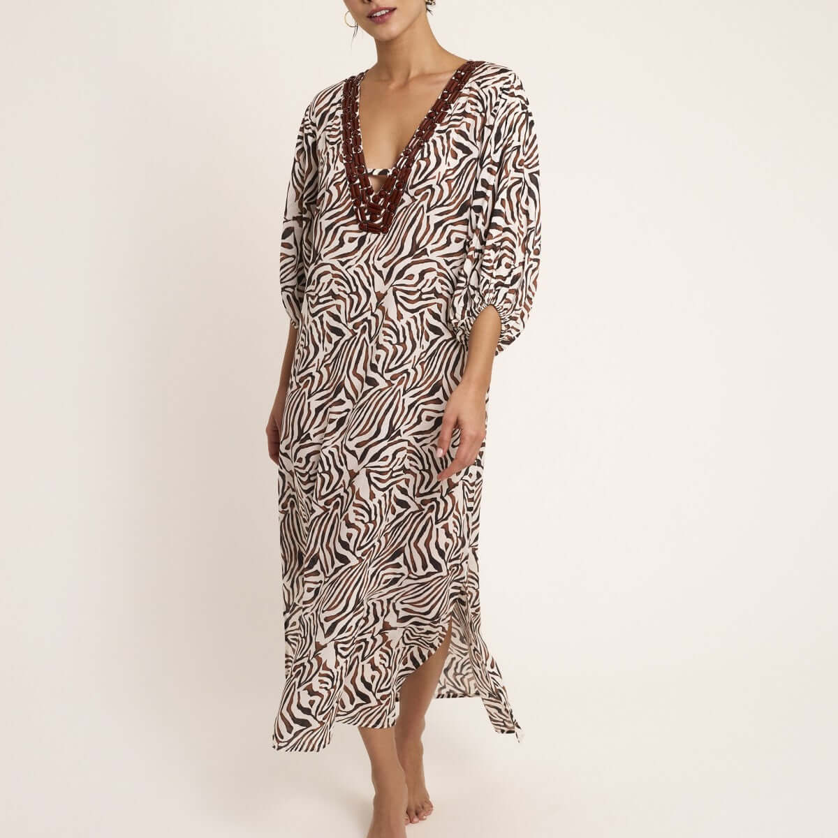 Vestido bluson Selmark BN798 Marfil