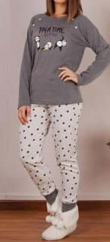 Pijamas mujer Rachas & Abreu 21358 Gris oscuro ⭐⭐⭐✩✩