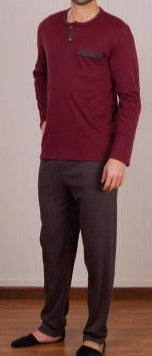 Pijamas hombre Rachas & Abreu 21457 4XL Burdeos ⭐⭐⭐✩✩