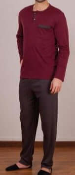 Pijamas hombre Rachas & Abreu 21457 4XL Burdeos ⭐⭐⭐✩✩