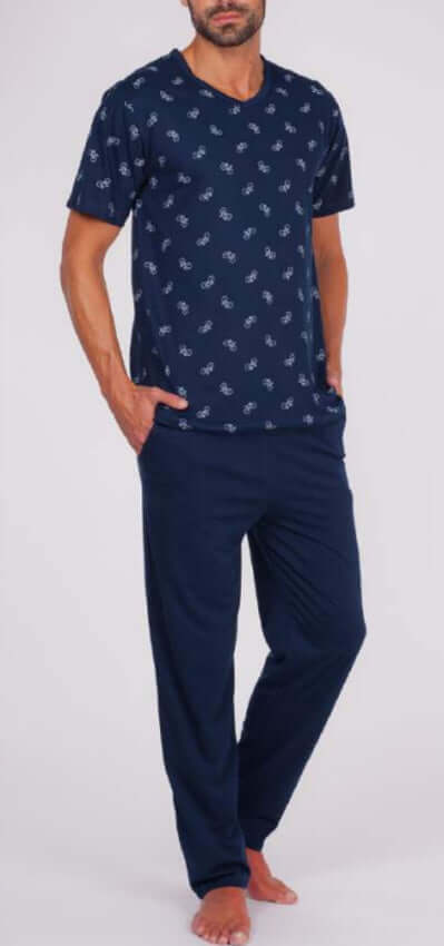 Pijamas hombre Rachas & Abreu 22402 Azul oscuro ⭐⭐✩✩✩