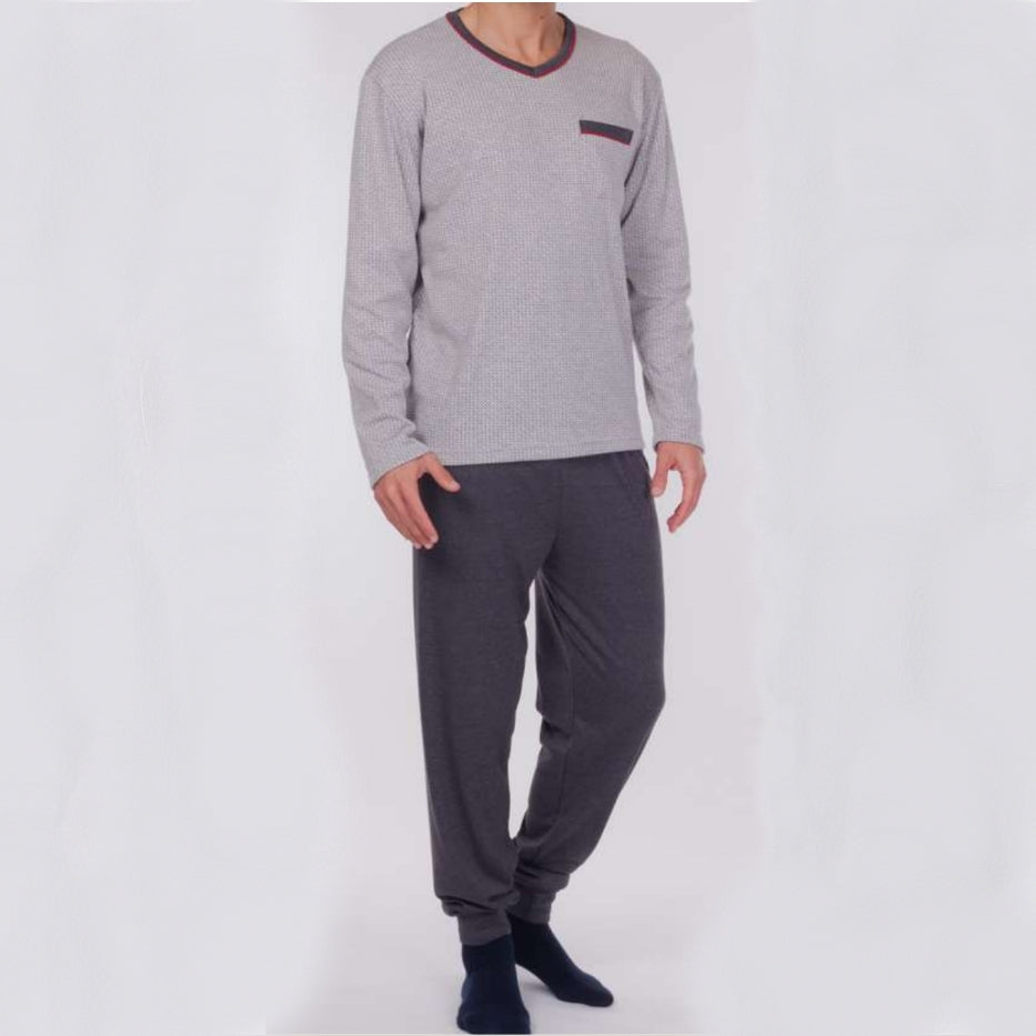 Pijamas hombre Rachas & Abreu 22459 Gris claro ⭐⭐⭐✩✩