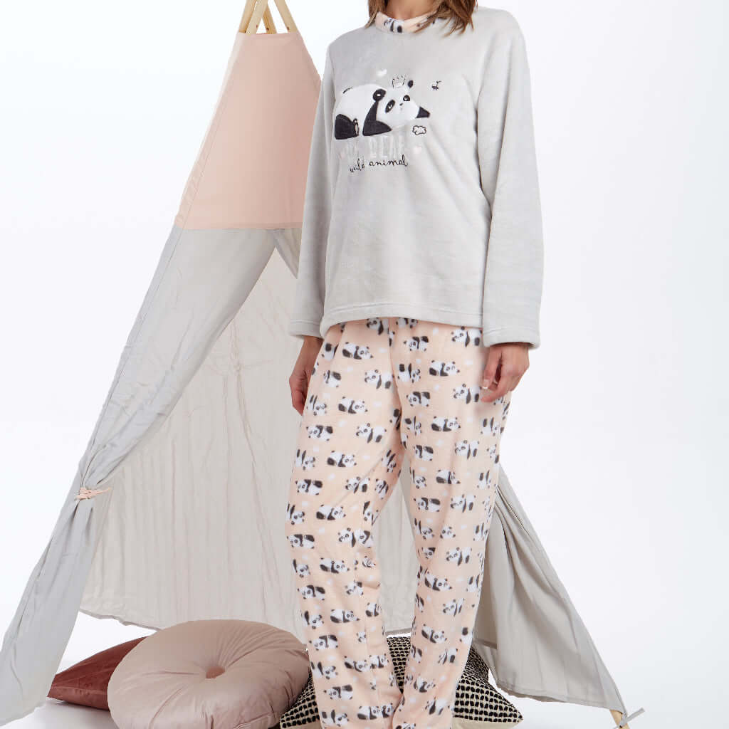 Pijamas mujer CUE 31142 Gris claro ⭐⭐⭐⭐⭐