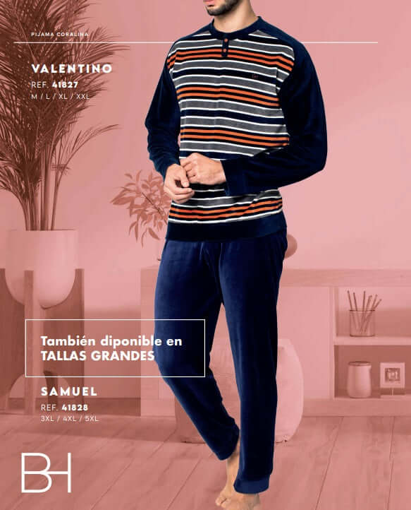 Pijamas hombre Blanca Hernandez 41827 4XL ⭐⭐⭐⭐⭐ Azul