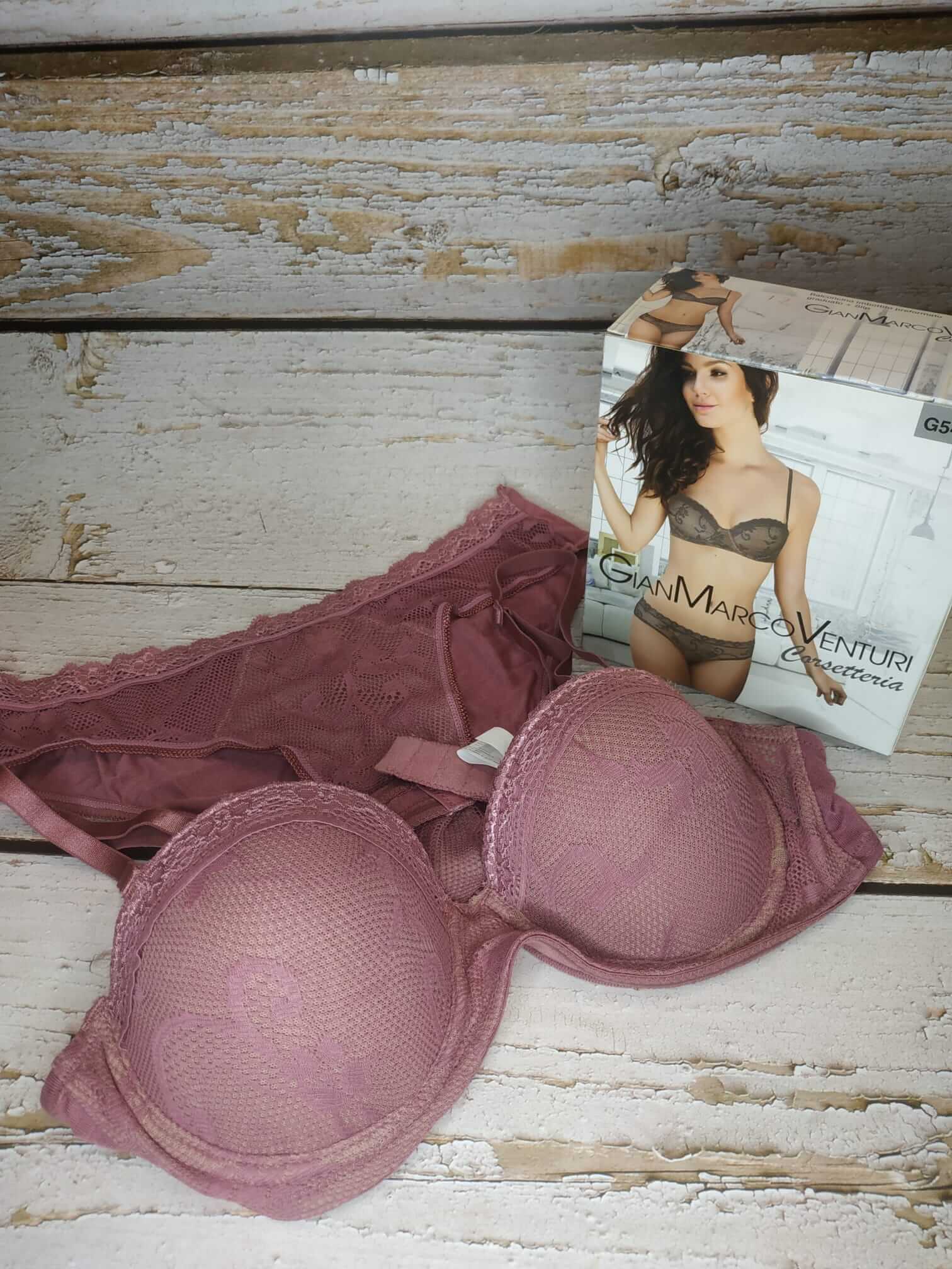 Conjunto sujetador Push up y braga bikini Gianmarco Venturi 5440 Mosto