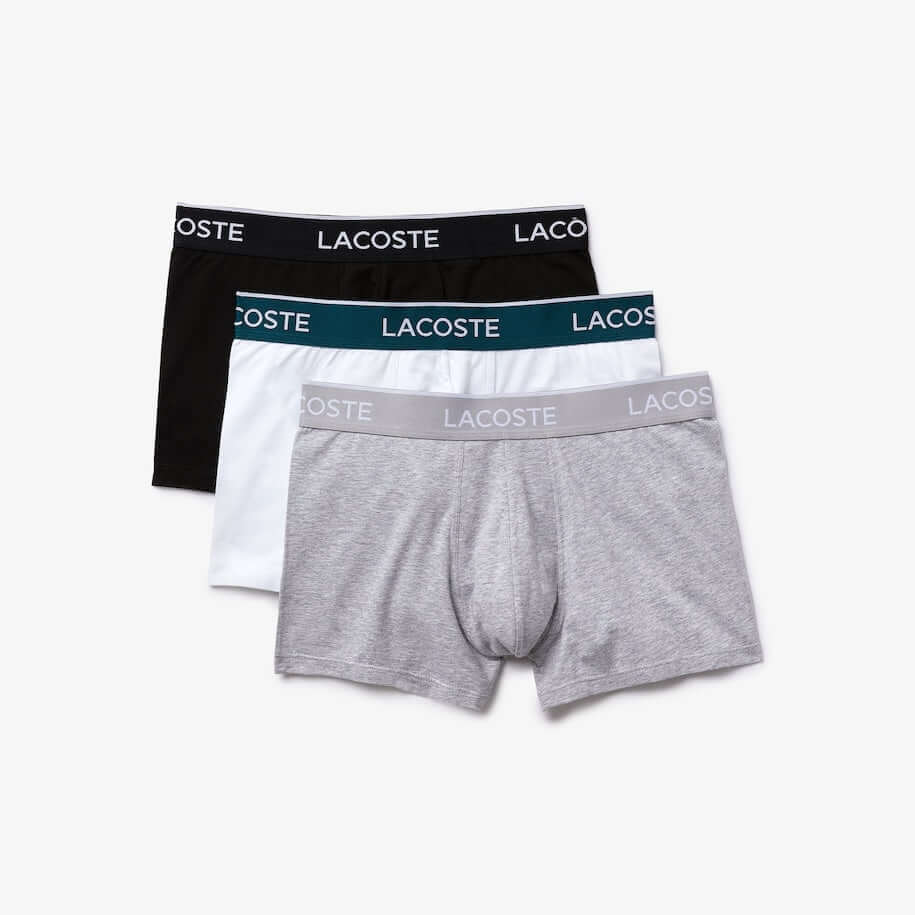 Calzoncillos boxer Lacoste 5H3389 pack 3 unidades Pack negro blanco y gris