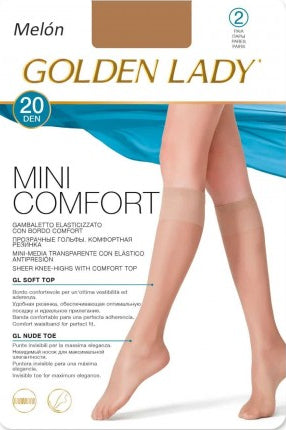 Calcetines media mujer Mini Comfort 20 DEN 2 pares Golden Lady (1PCT) S M Melon