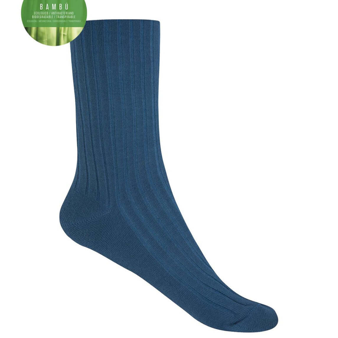 Calcetines unisex Bambú Punto Blanco 1552210 Única Azul 153