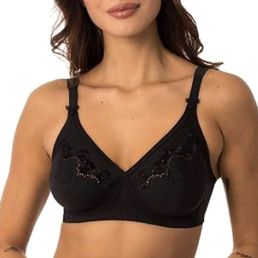 Sujetador Triumph sin aros Elastic Cross + Cotton N Negro