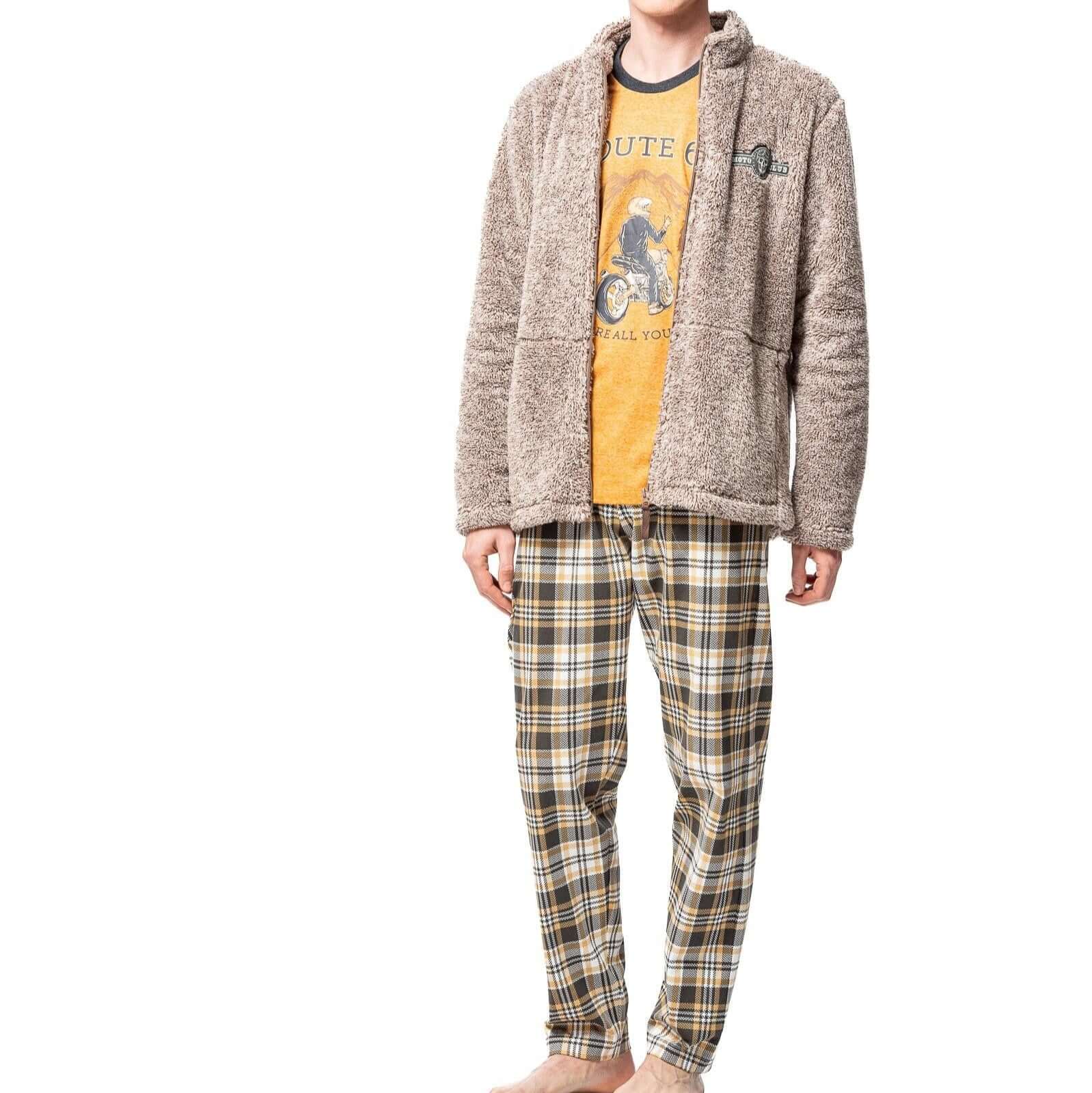 Pijama de hombre Egatex 252618 (3 piezas) Tostado