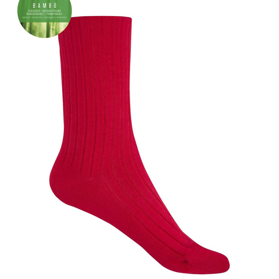 Calcetines unisex Bambú Punto Blanco 1552210 Única Rojo 030