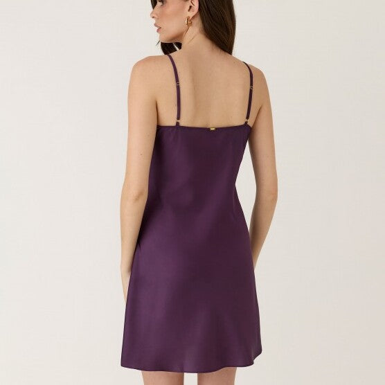 Camisón lencero corto Selmark 61360 Berenjena